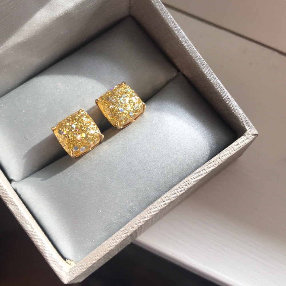 Gold Sparkle Stud Earrings